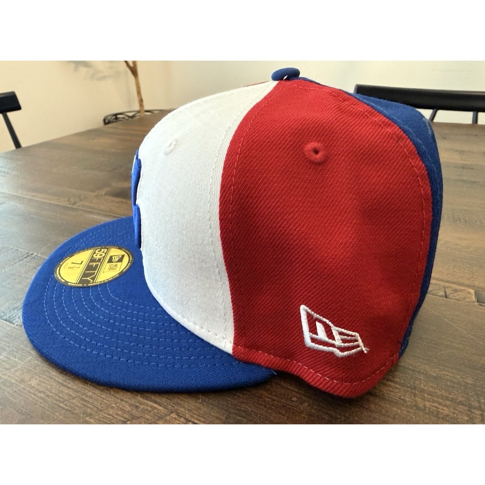 Montreal Expos Hat New Era 59FIFTY 7 1/8 Pin Wheel Red White Blue Wool MLB New - Picture 2 of 8
